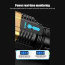 500LM Portable Flashlight USB Rechargeable Power Display Torch Warning Lant