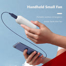 Pocket Fan USB Rechargeable Folding Fan 2000mAh Power Bank Function (White)