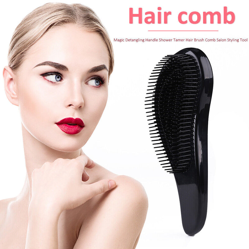 Hair Comb Detangle Hairbrush Massage Brush Curly Styling Tool (Black) Newly