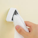 Towel Plug Holder Punch Free Bathroom Organizer Towels Storage Rack (White)