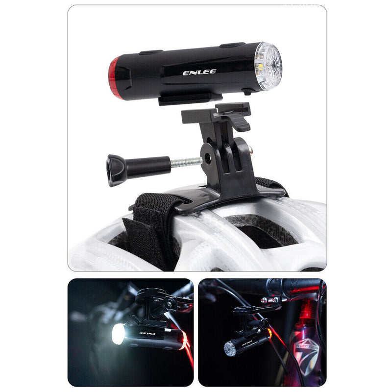 ENLEE Bicycle Helmet Light USB MTB Waterproof Front Rear Light Flashlight Newly