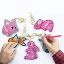 5pcs DIY Full Drill Special Shaped Diamond Painting Animal Key Ring Embroid