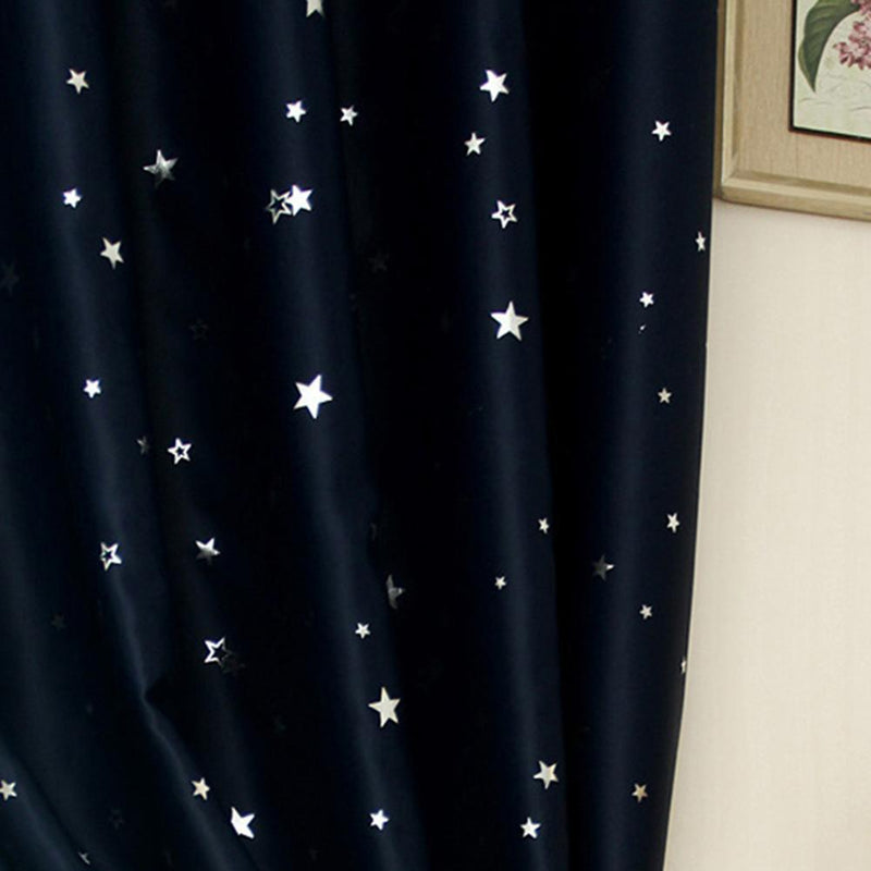 Full Blackout Shading Stars Bedroom Balcony Curtains Hook Grommet Purdah(2)
