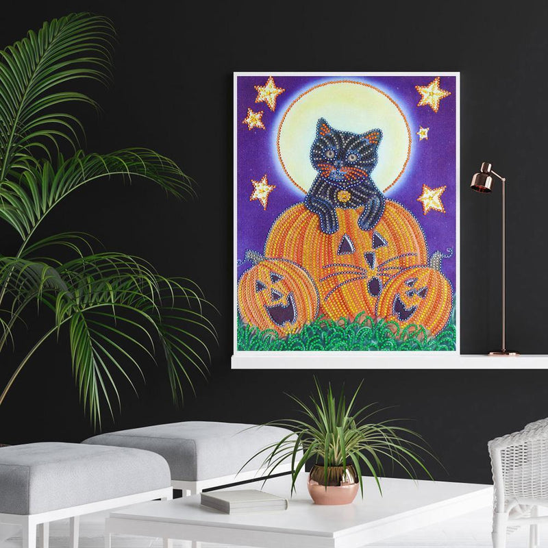 5D DIY Special Shaped Diamond Painting Pumpkin Cat Embroidery Mosaic Kits