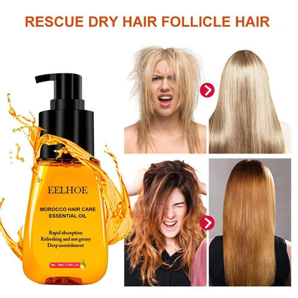 70ml Moroccan Pure Argan Oil Hair Essential Oil For Frizzy Care Hair Dry U4T4