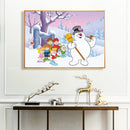 Full Poster Diamond 5D Round Drill Picture Painting Kit DIY Snowman and Friends
