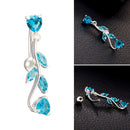 Fashion Body Piercing Jewelry Leaves The Belly Button Ring Blue