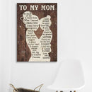 To My Mom Canvas Gift From Daughter Mother's Day Gift Decorative K1A4 E6B4