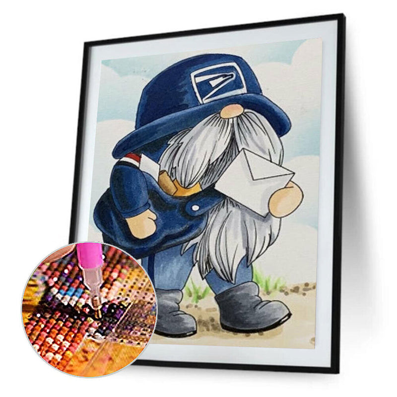 5D DIY Diamond Painting Full Round Drill Delivery Gnome Wall Decor Rhinestone