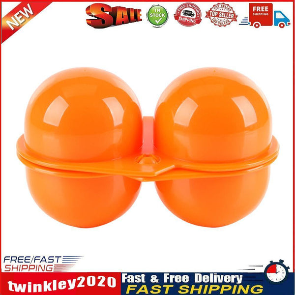 2 Grids Egg Storage Box Camping Picnic Hiking Carrier Egg Holder (Orange) Newly