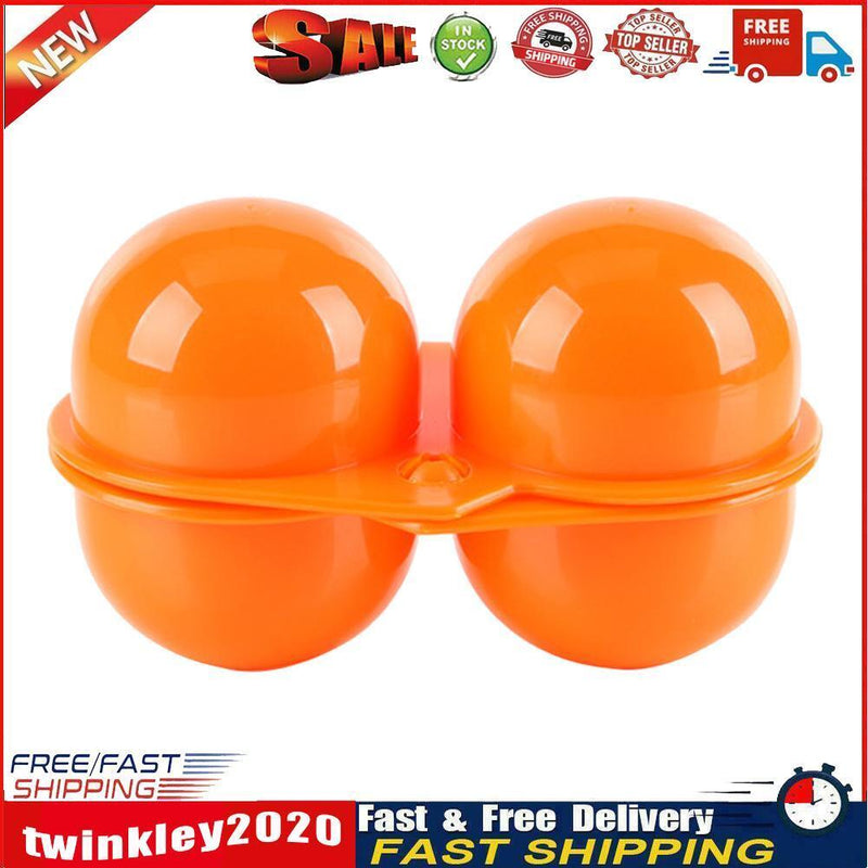 2 Grids Egg Storage Box Camping Picnic Hiking Carrier Egg Holder (Orange) Newly