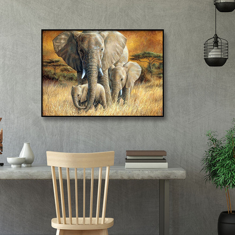 Home Decoration Grassland Elephant DIY Full Round Drill Diamond Painting Kit
