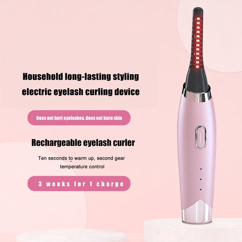 Electric Heated Eyelash Curler Applicator Long Lasting Eye Lash Curling Sup
