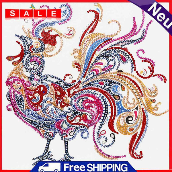 5D DIY Special Shaped Diamond Painting Rooster Embroidery Kit Bedroom Wall Decor