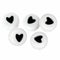 50stk x Schwarz weiß &Love Herz Valentin Acryl Rund P V5Y5 und X6I2 Flach S0Y4