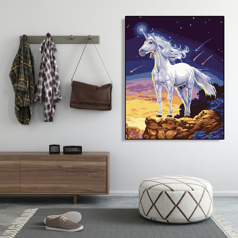 Hand Painted Artwork Frameless DIY Relaxing Horse Painting By Numbers Picture