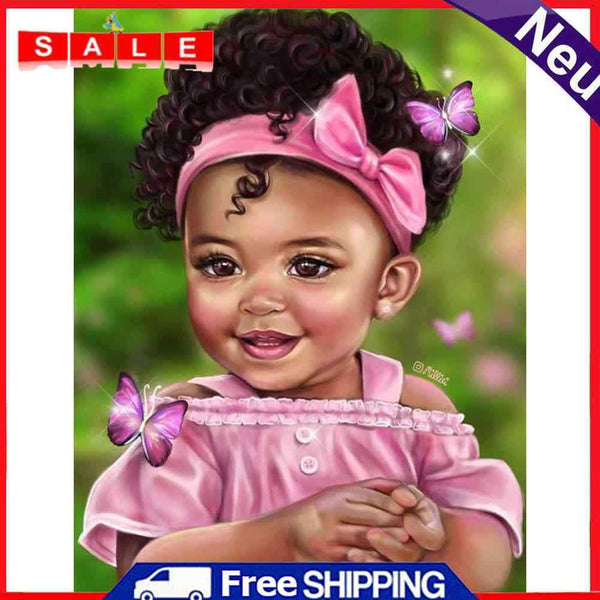 5D DIY Diamond Painting Full Round Drill Curly Hair Girl Wall Decor Rhinestone