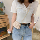 3pcs Leather Mini Shoulder Bags Women Chain Messenger Bags(Beige)