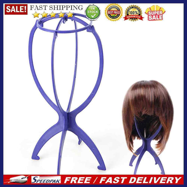 Plastic Folding Stable Durable Wig Hair Cap Display Holder Stand Tool Blue