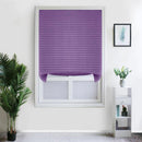 Self-Adhesive Pleated Blinds Half Blackout Curtains for Bathroom Shades Purpl
