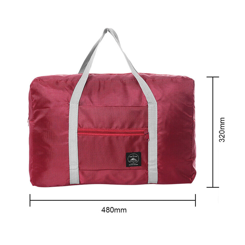 Solid Color Waterproof Folding Travel Bag Lightweight Large Capacity Luggage