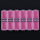 Nail Art 12 Slots Rhinestone Display Storage Box Empty Jewelry Case (Pink)