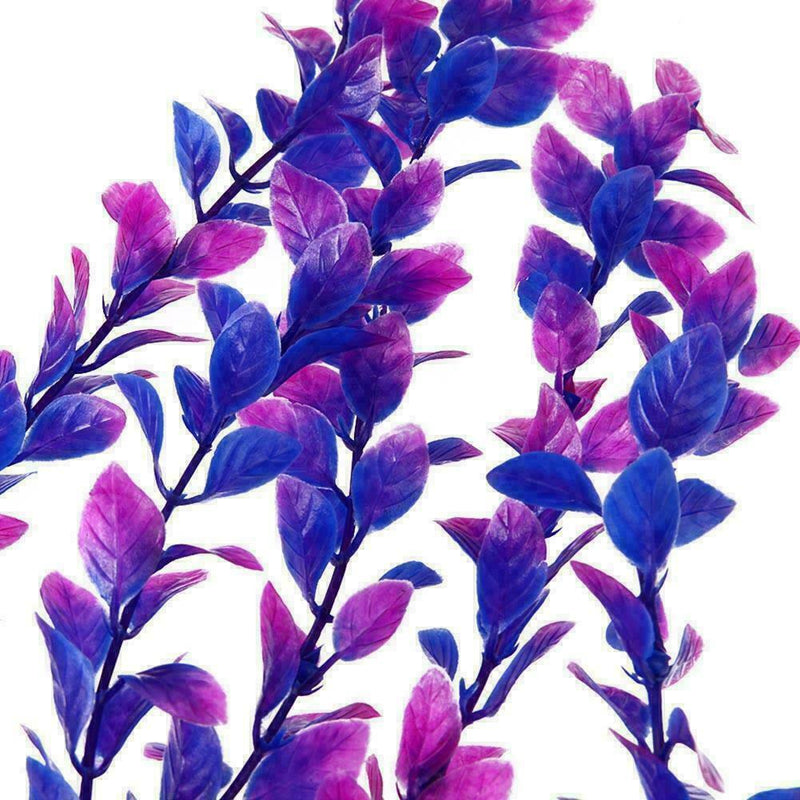 33cm Fish Tank Aquarium Ornament Purple Water Toyply Pet Grass Re E7V5 R0I4