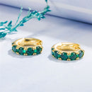 Hoop Earrings Round Hoop Earrings Circular Earrings Emerald Green Hoop Earrings