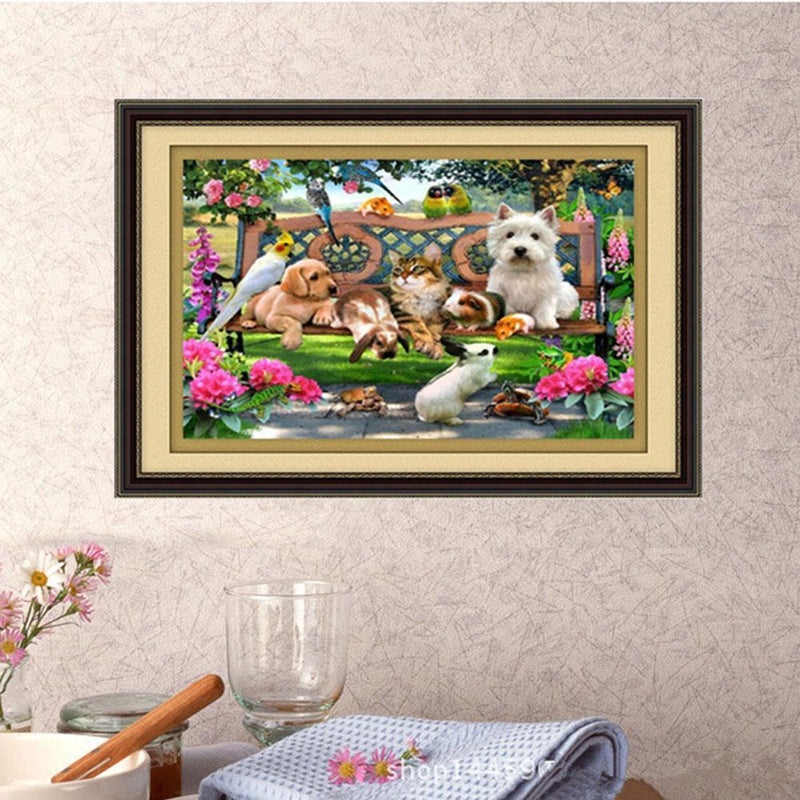 40x30cm Animal Garden DIY 5D Diamond Painting Cross Stitch Needlework Craft