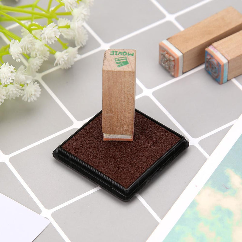 Fingerprint Square Stamp Inkpad for DIY Scrapbook Card Making Craft (Coffee