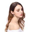 European Women Rhinestone Geometric Oval Dangle Stud Earrings Jewelry Gift