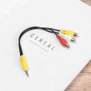 Speaker Audio Video Laptop AV Cord 3.5mm Jack to 3 RCA Audio Cable Adapter Wire