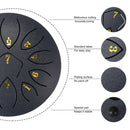 6 Inch Steel Tongue Drum with Drumsticks Hand Pan Drums Percussion Instruments