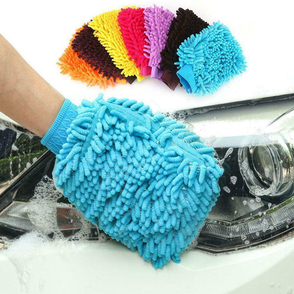 Super Mitt Microfiber Car Window Washing Cleaner Cloth Gloves J5O1 Duster X9Y0