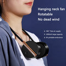 Foldable Summer Air Cooling Hanging Neck Fan Leafless Personal Fans (Black)