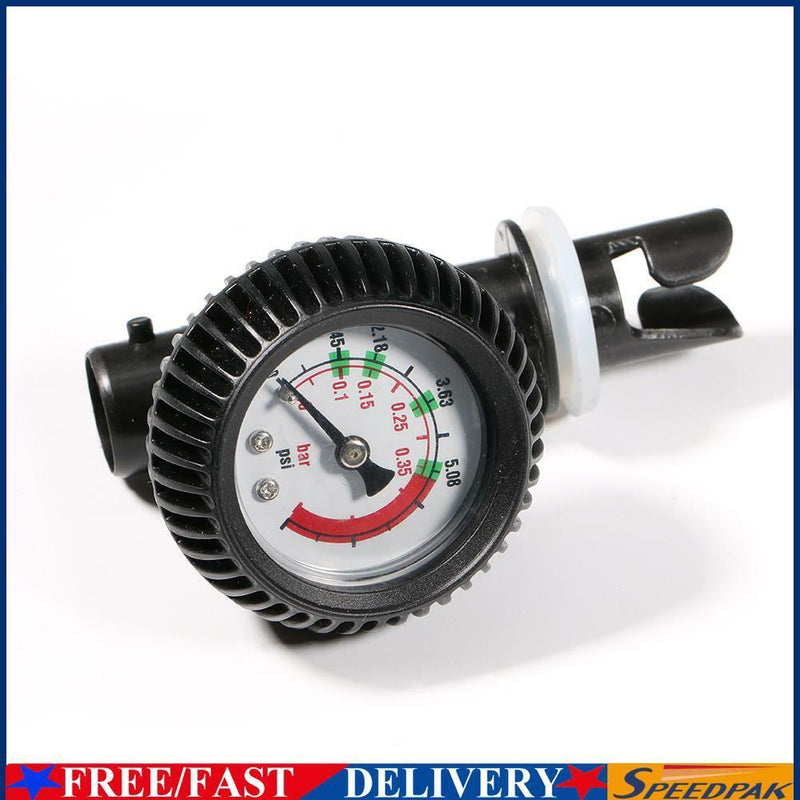 Air Pressure Gauge 5 PSI Thermometer Connector for Inflatable Boat Kayak