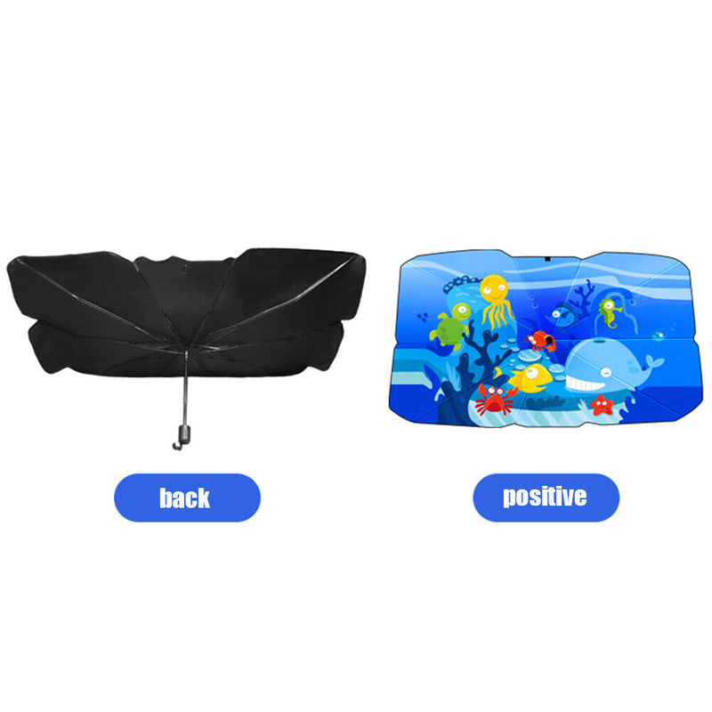 Car Windshield Sun Shade Umbrella Cartoon Underwater World Sunshade (L) Newly