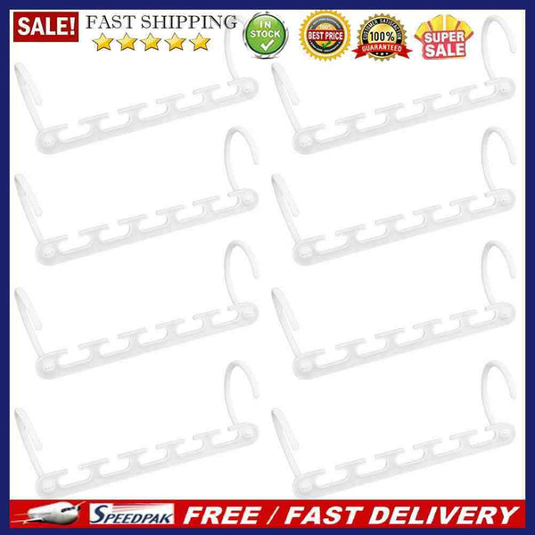 8pcs/set Clothes Hangers Rack Wardrobes Closet Clothing Hook Space Saver