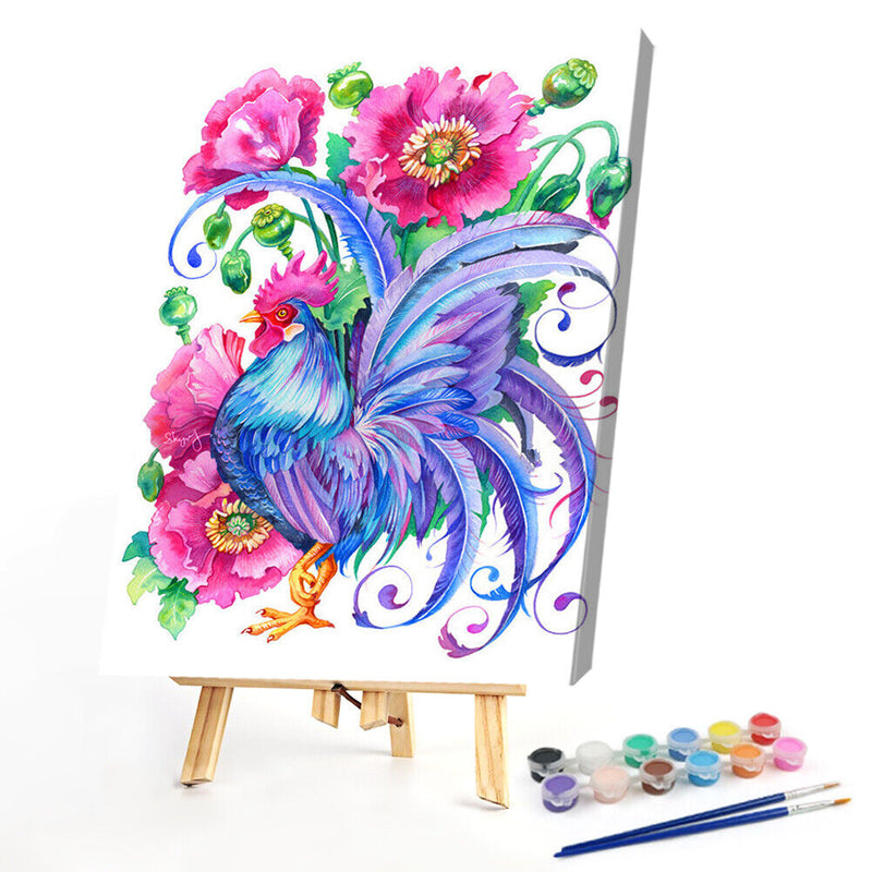 Animals in Flowers Partial Oil Paint By Number Kit DIY Frameless Drawing Pict