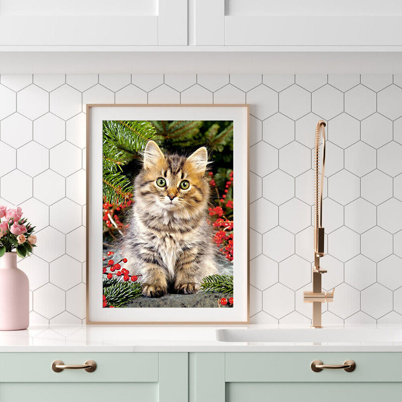 DIY Diamond Paintings Cute Cat Cross Stitch Embroidery Art Bead Picture Kits