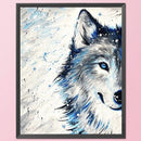 Full Embroidery Set Cross Stitch Needlework Kit 11CT Snow Wolf Animal Art DIY