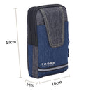 Men Oxford Cloth Belt Bags Zipper Reflective Striped Fanny Pack (Blue) Newly