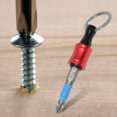 1/4 Hex Shank Aluminum Alloy Screwdriver Bits Extension Bar Keychain (Red)