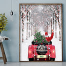 DIY Rhinestone Christmas Red Car Full Round Drill Diamond Painting Mosaic Dec