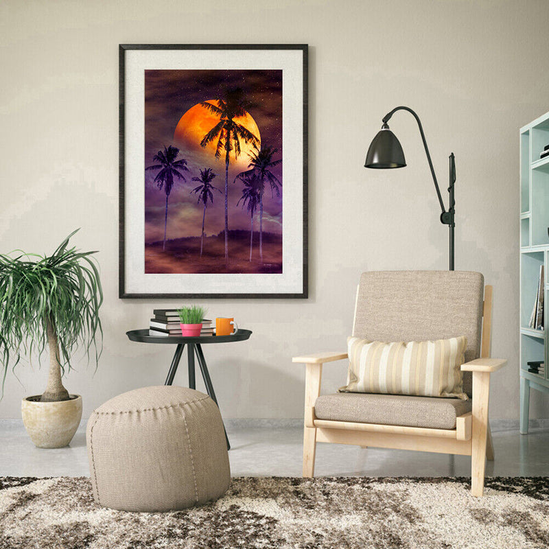Mosaic 5D Diamond Full Painting DIY Drill Moonlight Sand Beach Round Kit