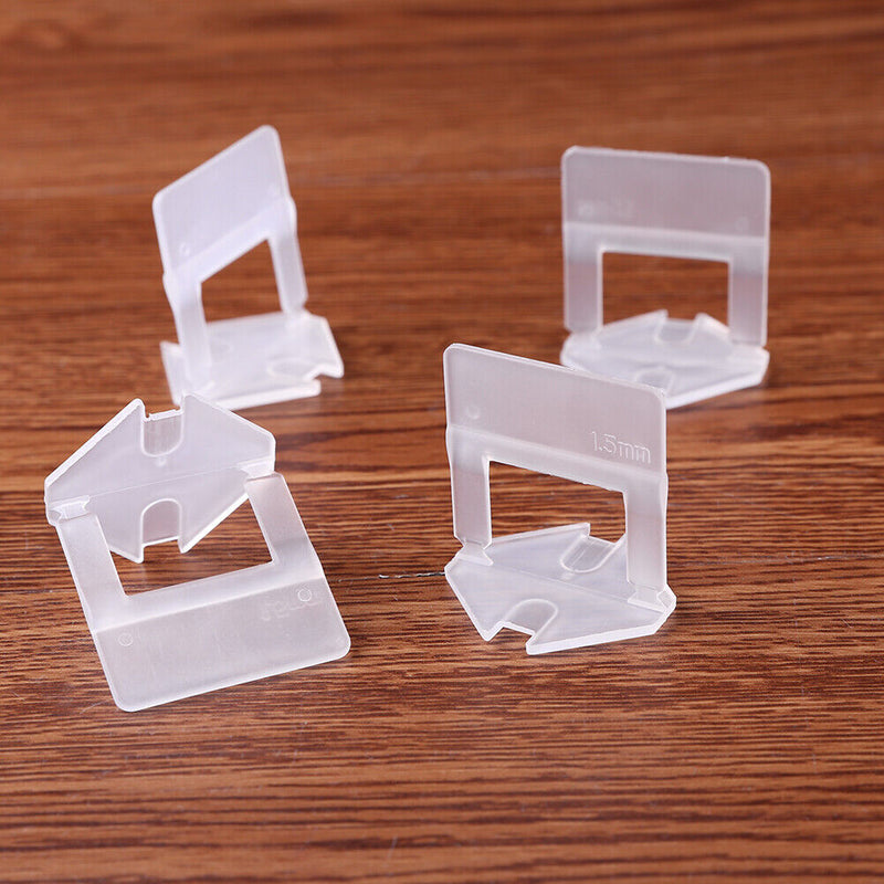 100pcs Plastic Ceramic Leveling System Wedges Clips Flooring Tools (1.5mm)