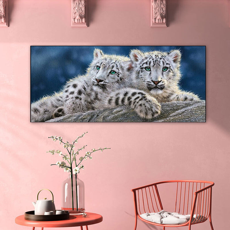 Two White Tigers Oil Paint By Numbers Kits DIY Craft Coloring Drawing Home