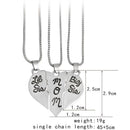 Family Gift Lettering Necklace "Little Sis MOM Big Sis" Love Heart Pendant