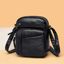 Retro PU Soft Leather Handbag Women Solid Multi Pocket Crossbody Shoulder Bags