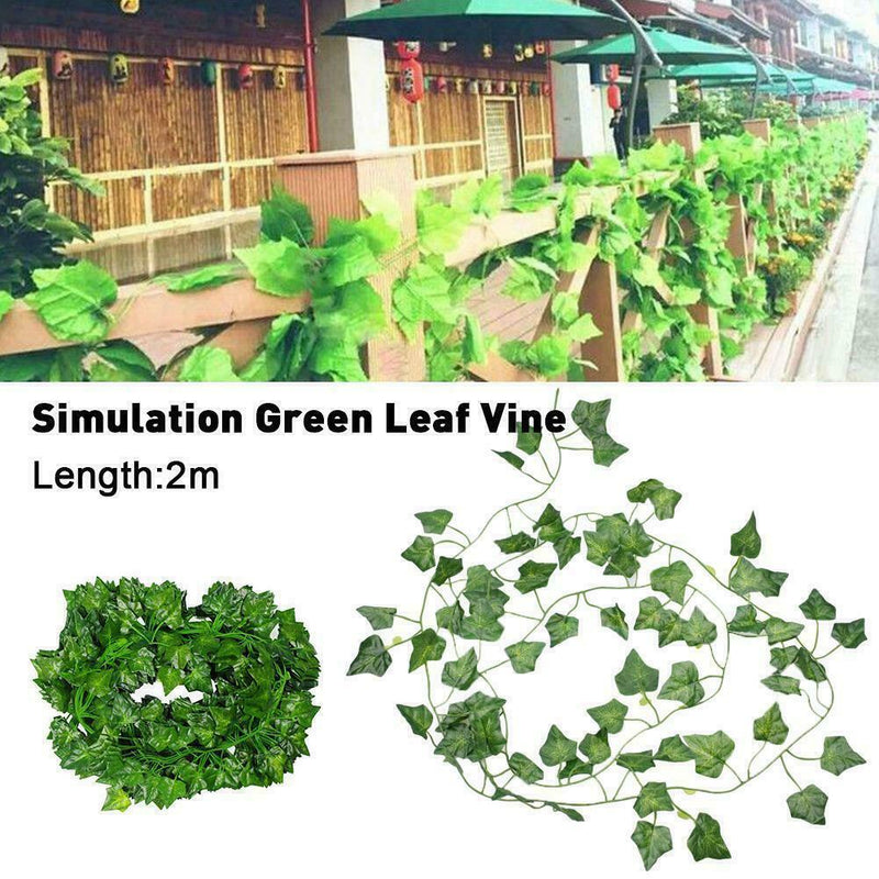 Ivy Leaf Garland Green Plant Plastic Vine Foliage Home Garden 2M Decor F2L0